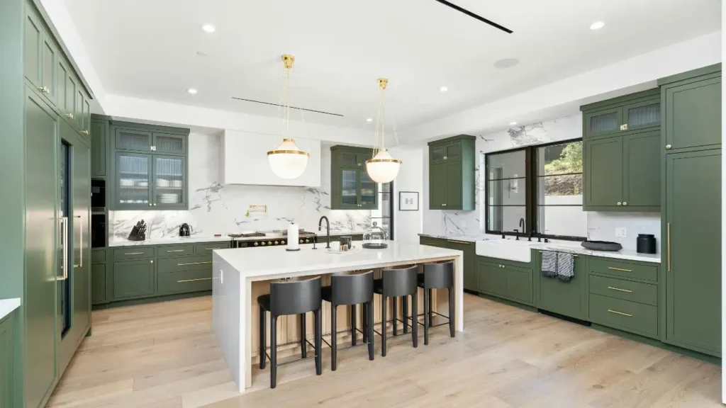 Luxury quartz kitchen island styling